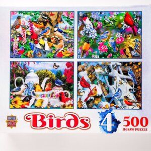 🌟 NEW 🌟 Set of 4 (500) Piece Puzzles | "Birds" by MasterPieces
